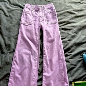 Pink-light purple girl jeans